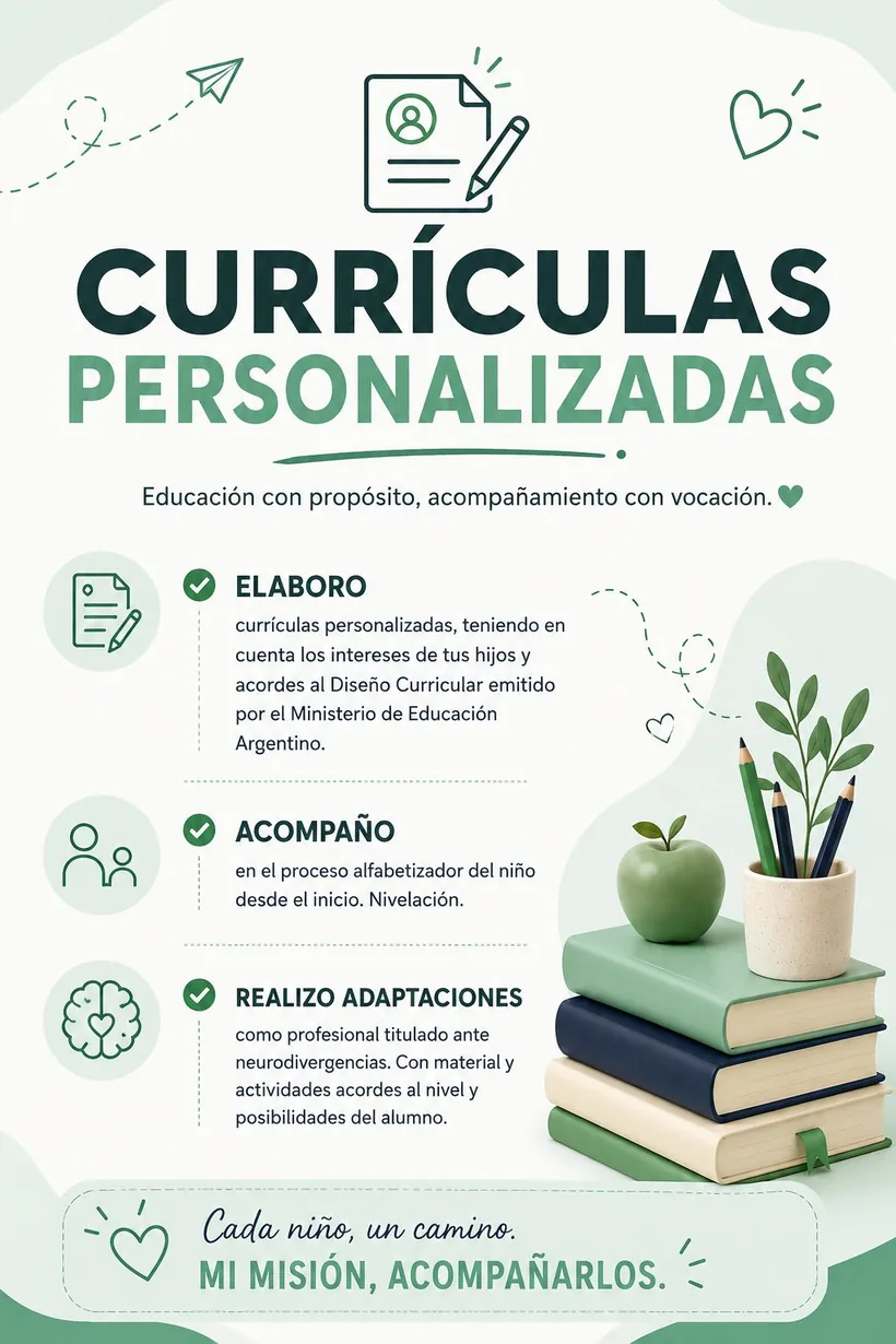 Currículas personalizadas acordes al Diseño Curricular del Ministerio de Educación Argentino